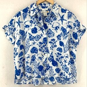 Linen Seashell Button up